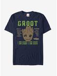 Marvel Guardians of the Galaxy Vol. 2 Groot Skills T-Shirt, NAVY, hi-res