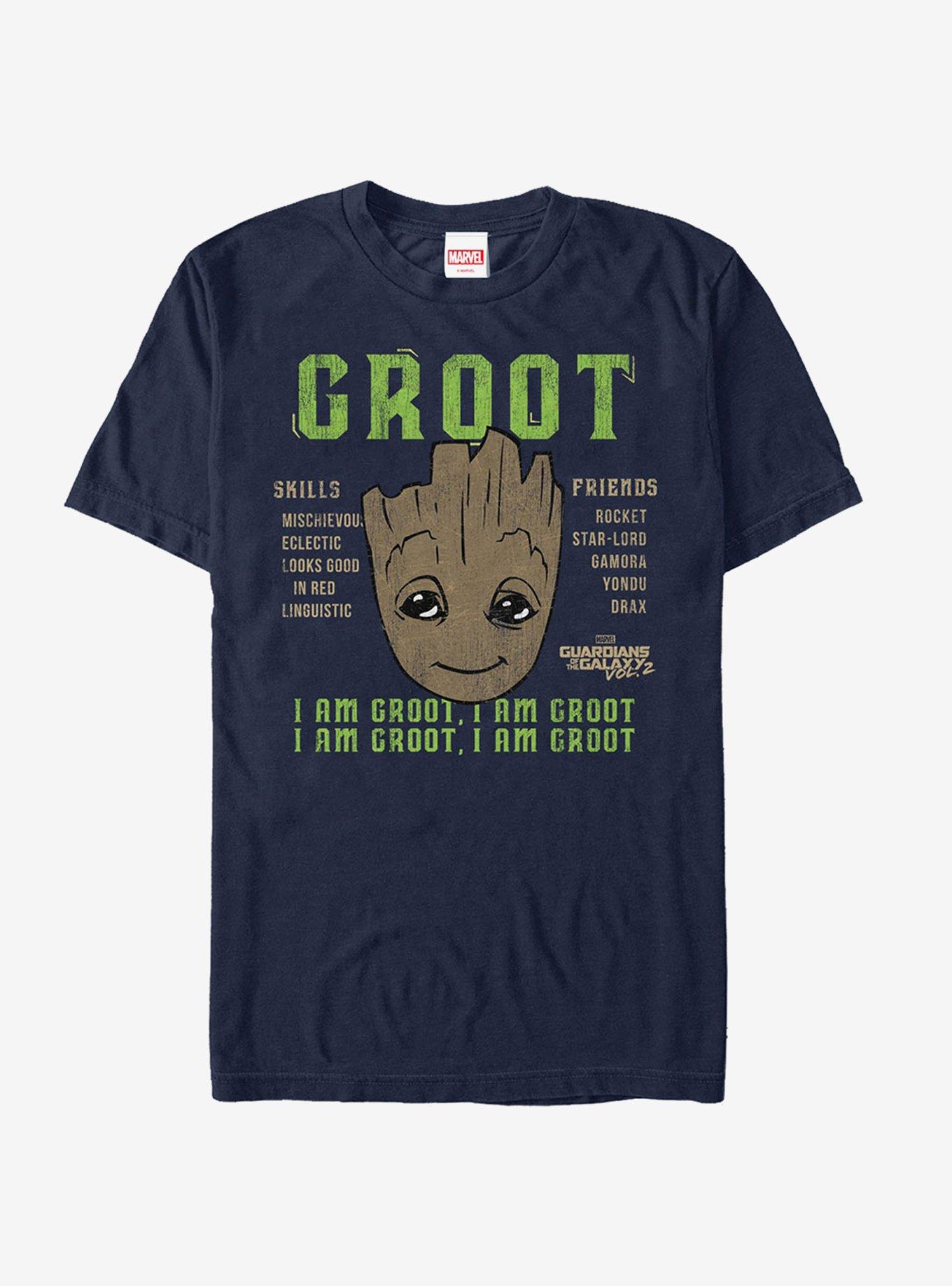 Marvel Guardians of the Galaxy Vol. 2 Groot Skills T-Shirt, NAVY, hi-res