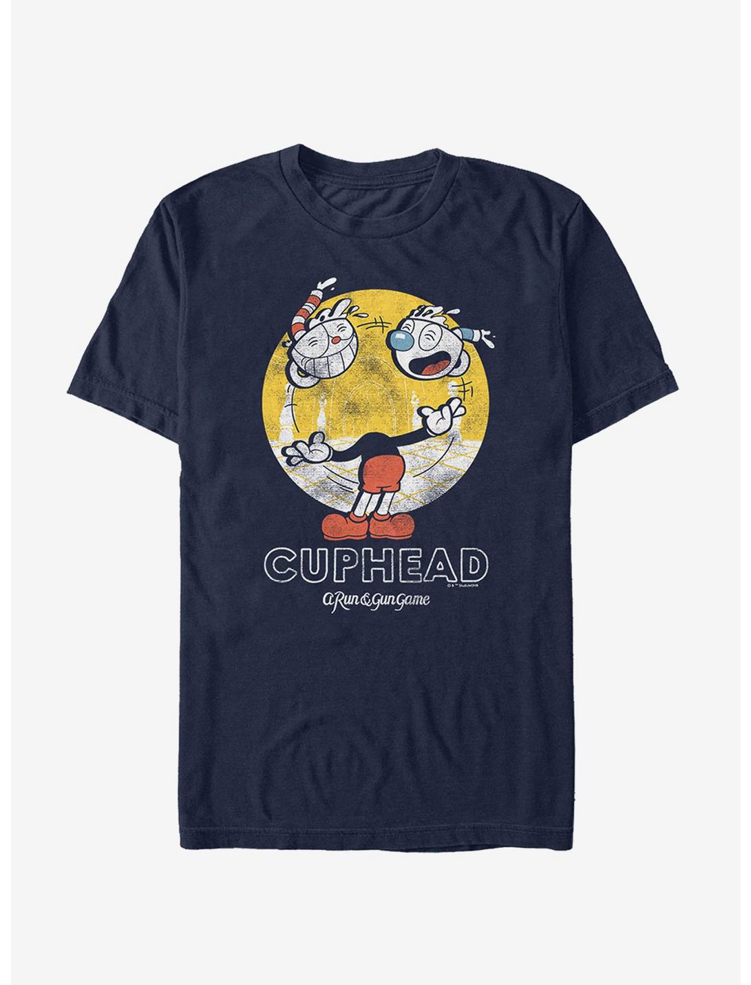 Cuphead Retro Juggling Heads T-Shirt, NAVY, hi-res
