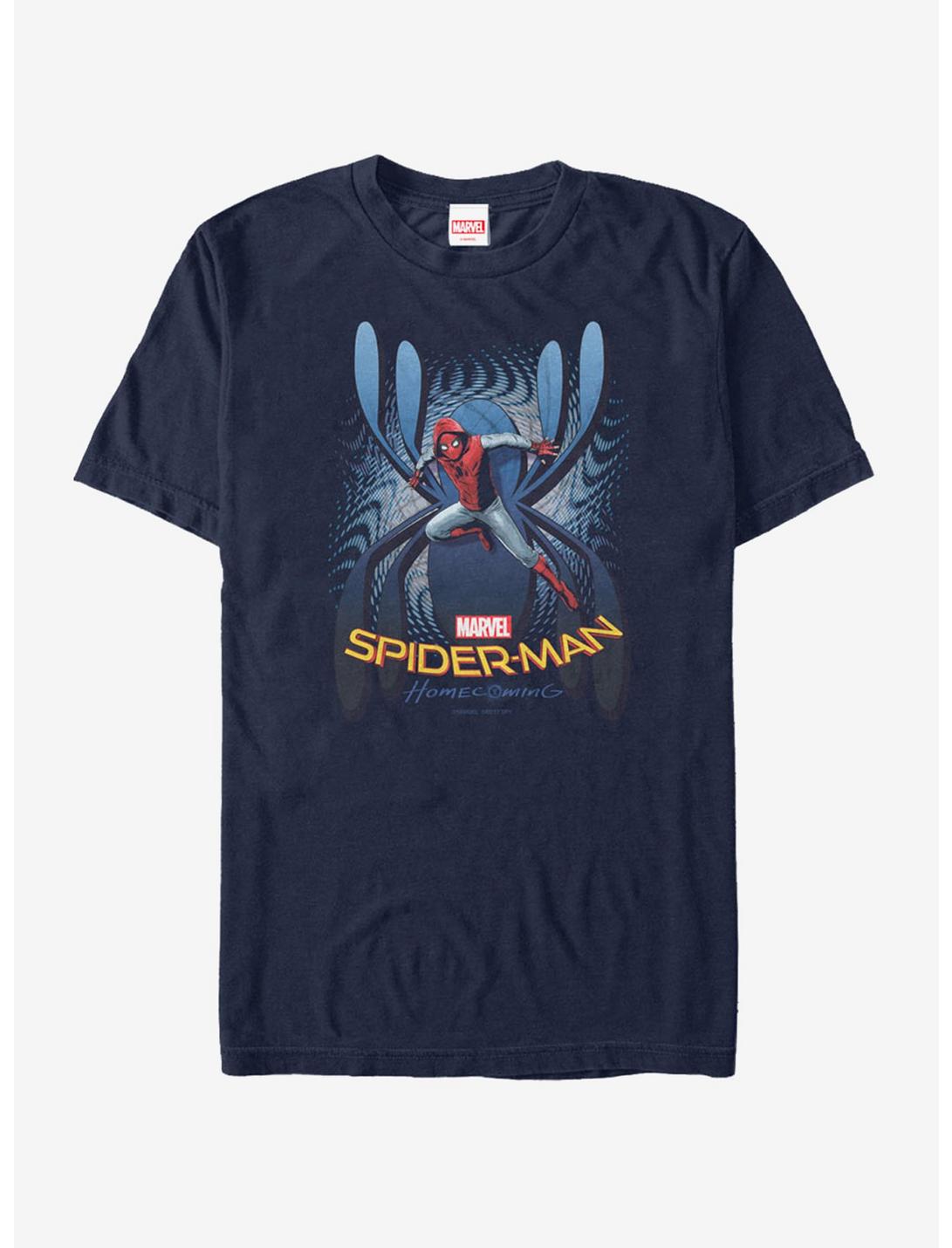 Marvel Spider-Man Homecoming Logo Pattern T-Shirt, NAVY, hi-res