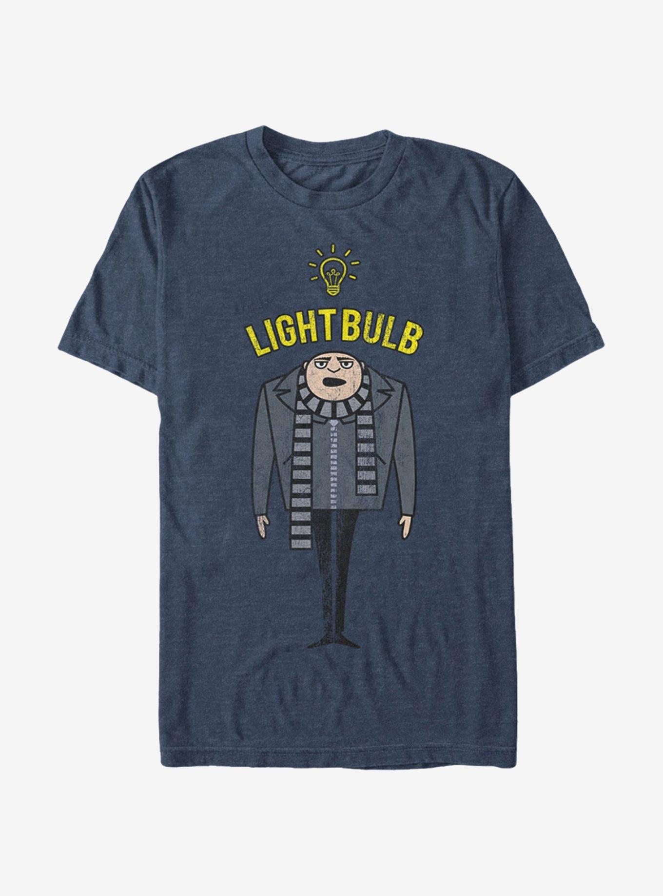 Despicable Me Gru Lightbulb T-Shirt, NAVY HTR, hi-res