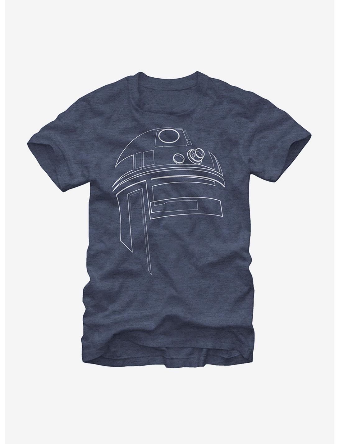 Star Wars R2-D2 Outline T-Shirt, NAVY HTR, hi-res