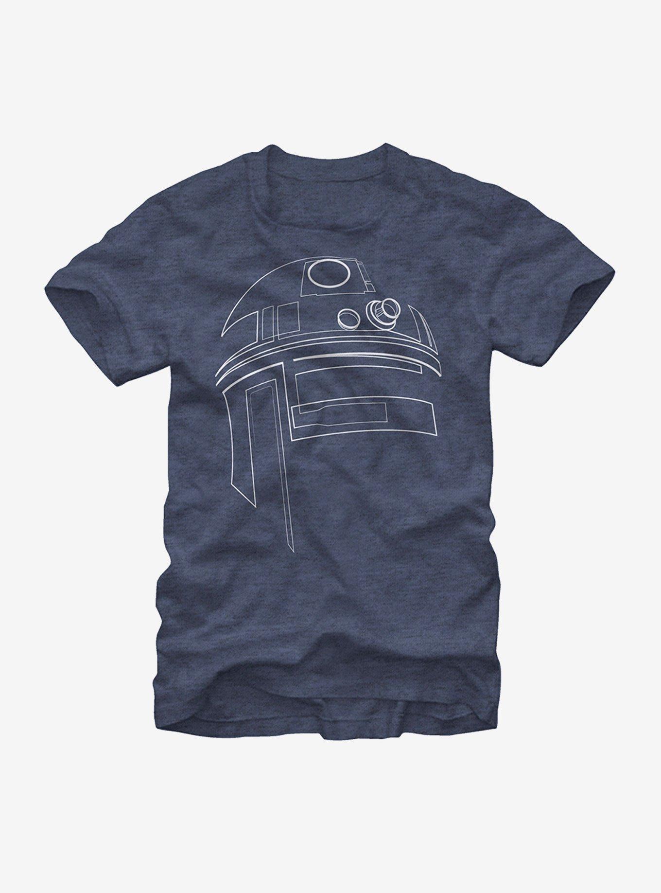 Star Wars R2-D2 Outline T-Shirt, NAVY HTR, hi-res