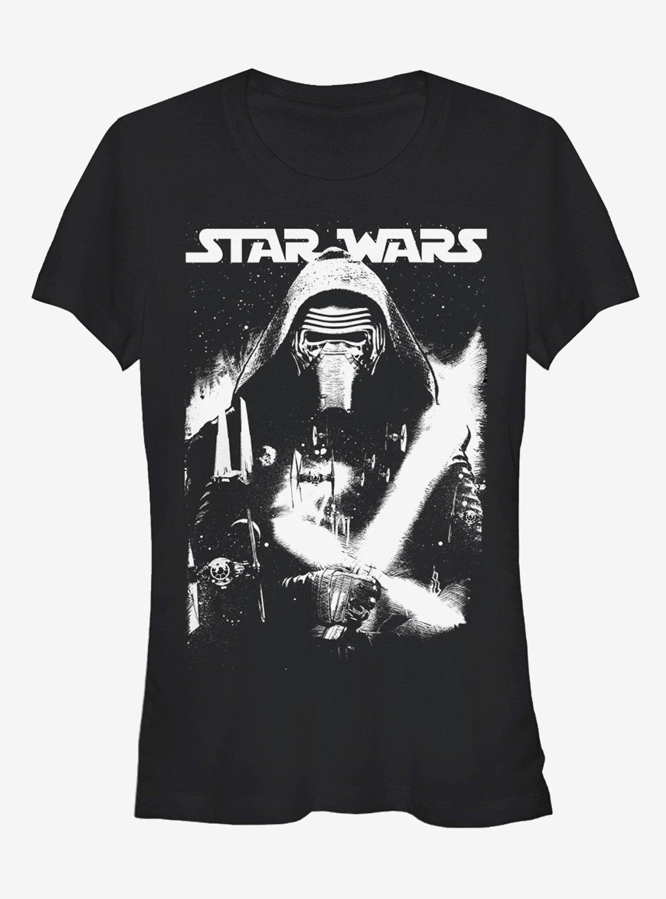 Star Wars Kylo Ren Stare Down Girls T-Shirt, BLACK, hi-res