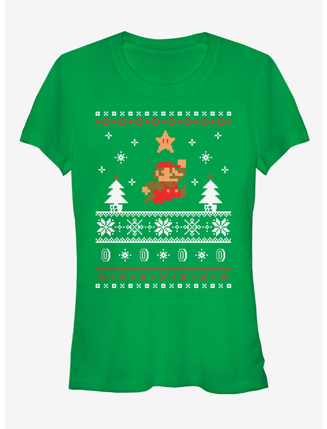 Nintendo Mario Ugly Christmas Sweater Girls T-Shirt, KELLY, hi-res