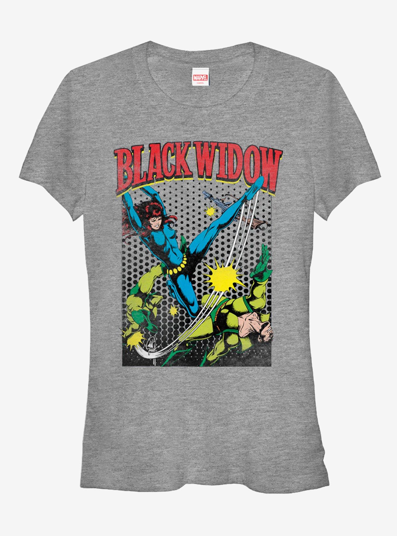 Marvel Black Widow Kick Girls T-Shirt, ATH HTR, hi-res