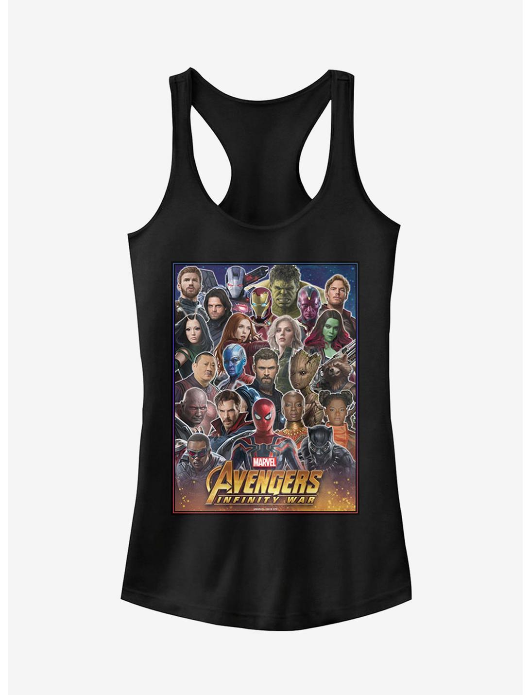 Marvel Avengers: Infinity War Hero Collage Girls Tank, BLACK, hi-res