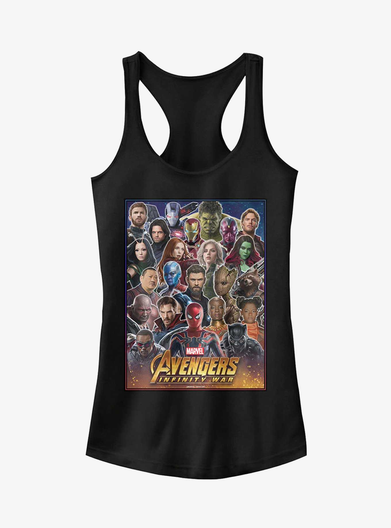 Marvel Avengers: Infinity War Hero Collage Girls Tank, BLACK, hi-res