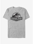 Jurassic Park Grey Classic 25th Anniversary Logo T-Shirt, ATH HTR, hi-res