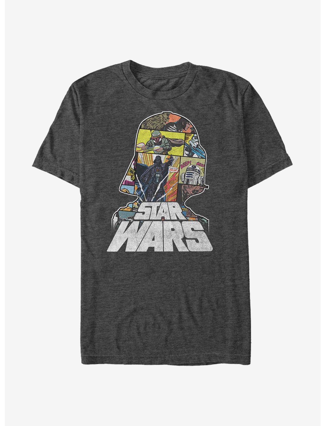 Star Wars Darth Vader Comic Helmet T-Shirt, CHAR HTR, hi-res