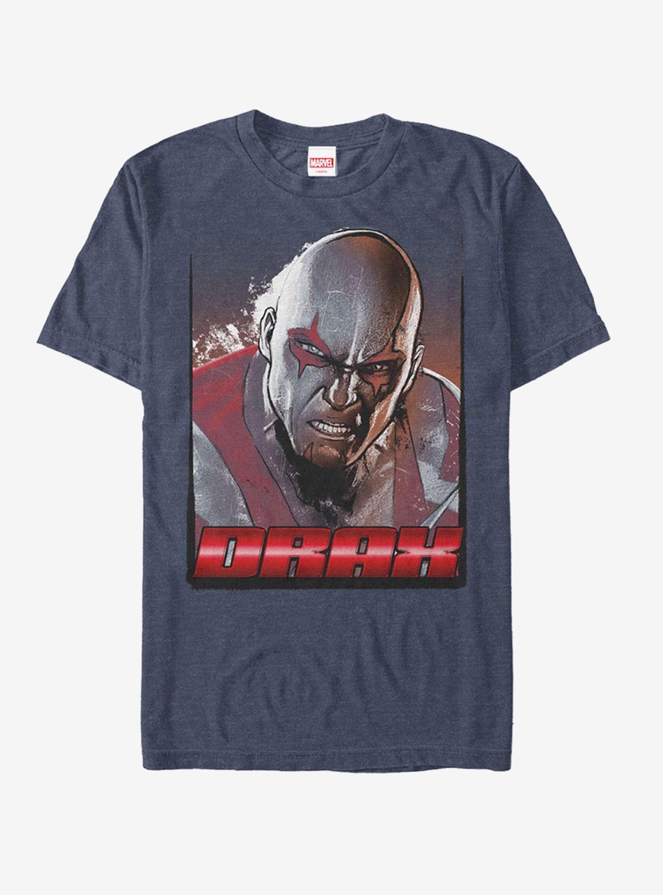 Marvel Guardians of the Galaxy Drax Portrait  T-Shirt, NAVY HTR, hi-res