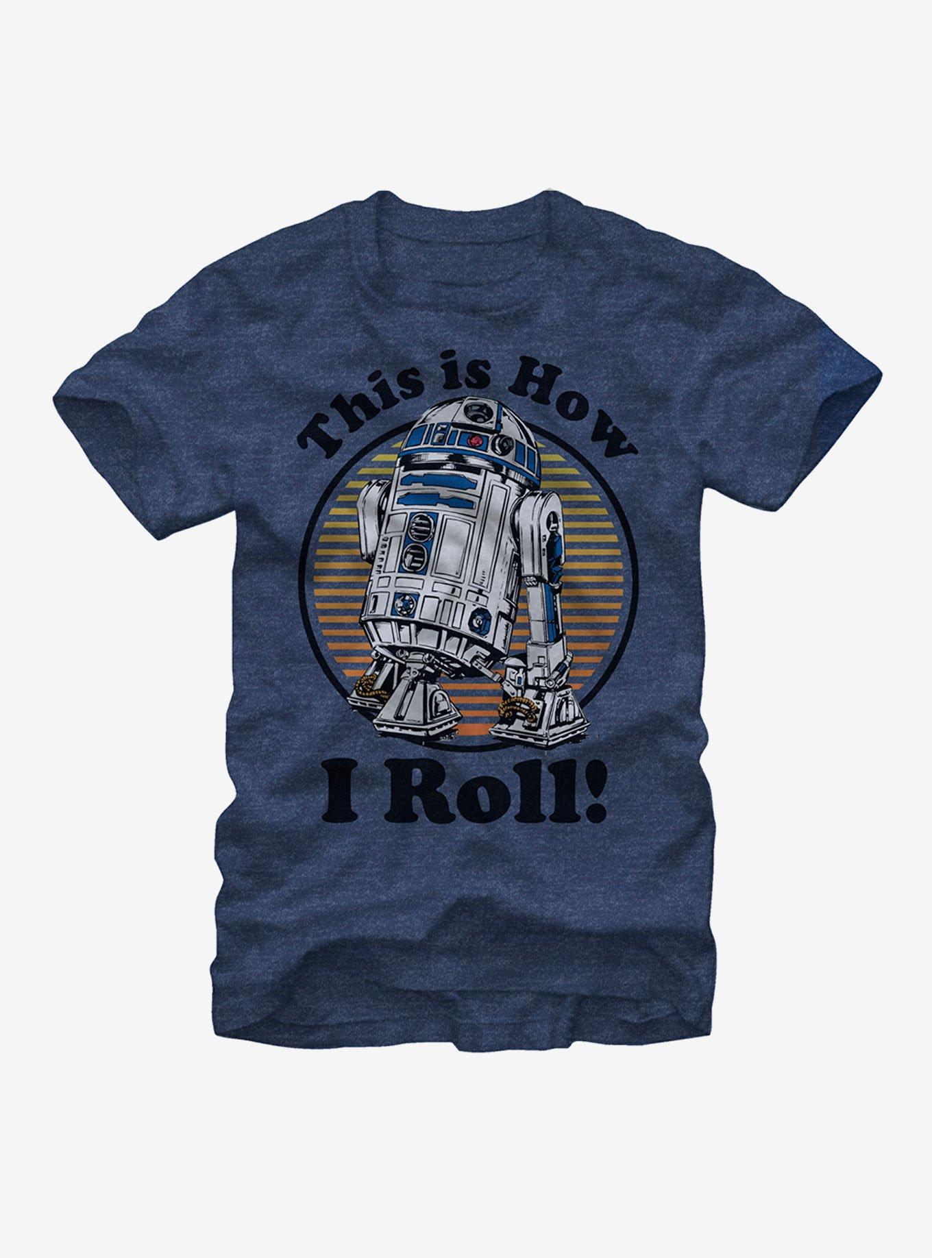 Star Wars R2D2 How I Roll T-Shirt, NAVY HTR, hi-res