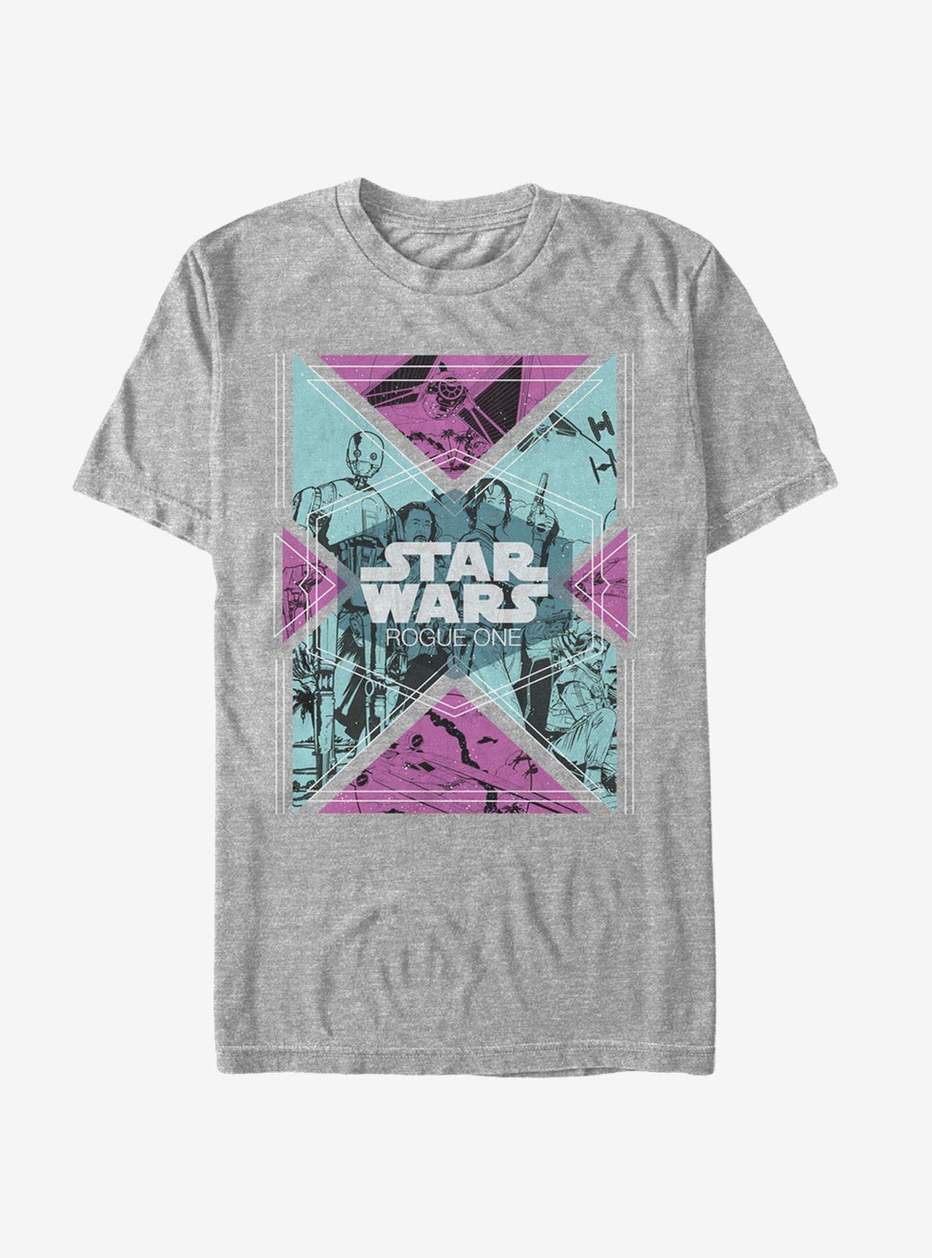 Star Wars Retro Rebel Geometric Print T-Shirt, ATH HTR, hi-res