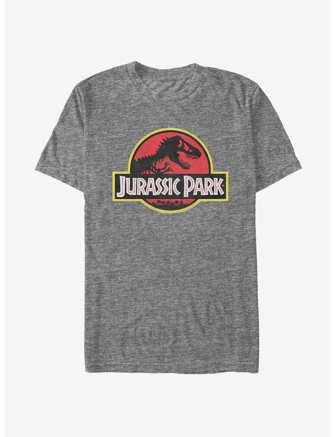Jurassic Park Classic Logo T-Shirt, CHAR HTR, hi-res