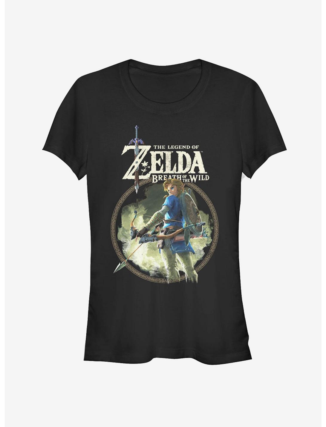 Nintendo Legend of Zelda Breath of the Wild Circle Girls T-Shirt, BLACK, hi-res