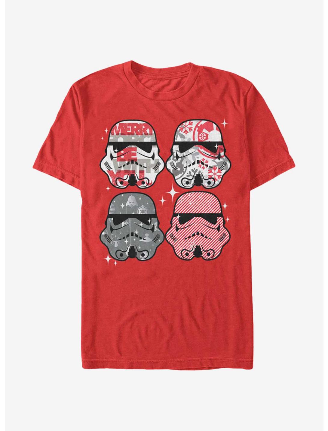 Star Wars Christmas Stormtrooper Helmets T-Shirt, RED, hi-res