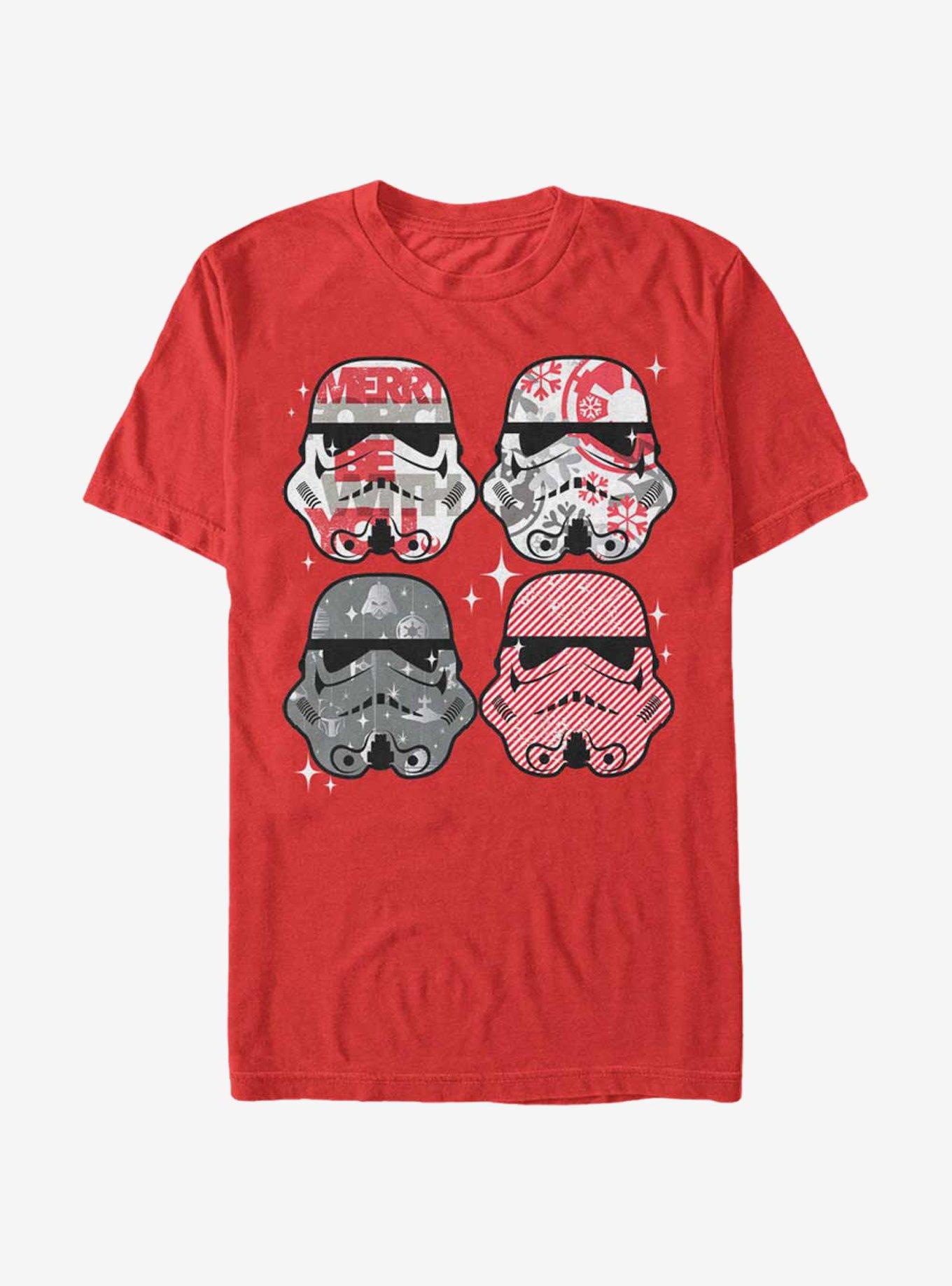 Star Wars Christmas Stormtrooper Helmets T-Shirt, RED, hi-res