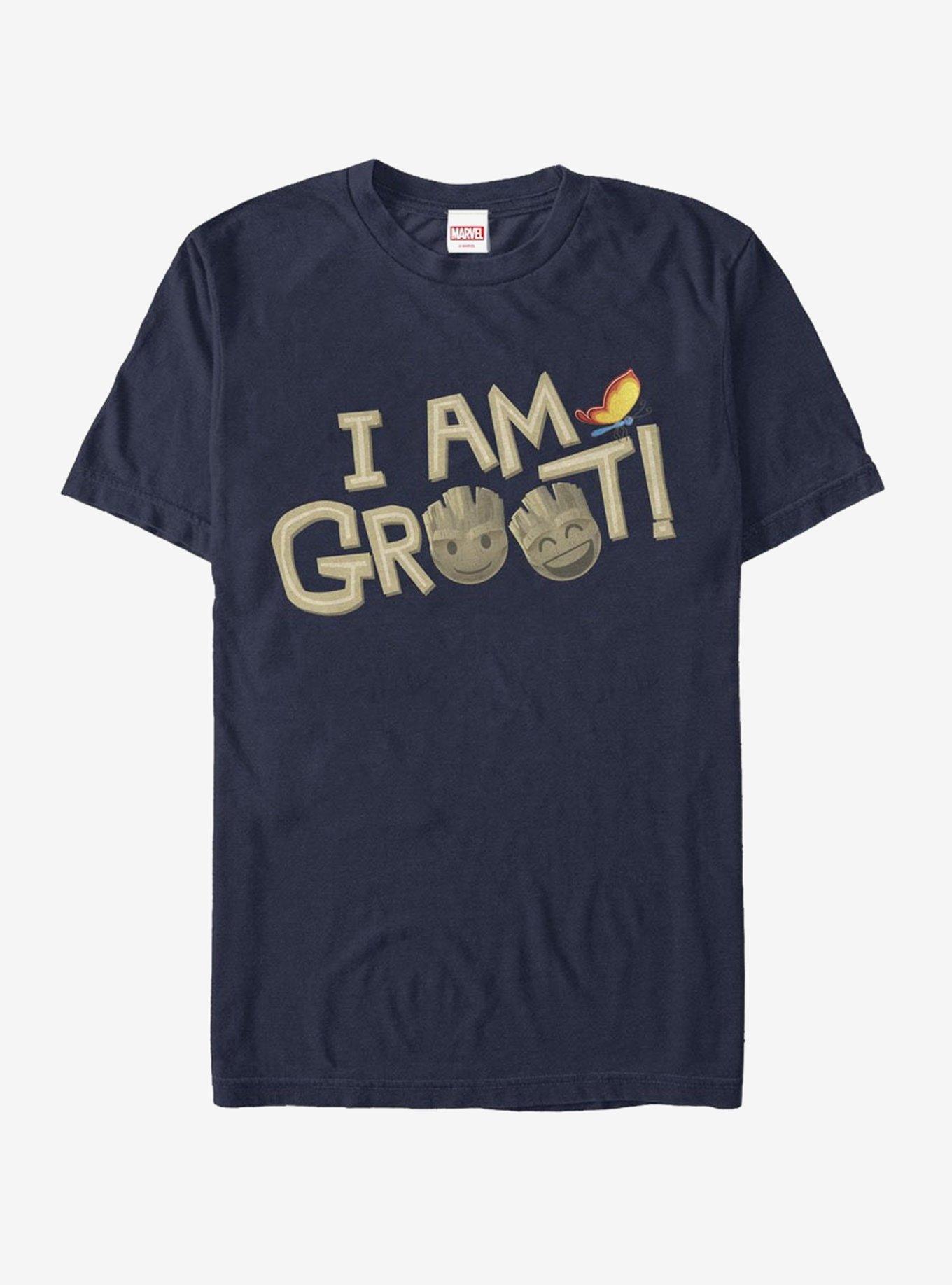 Marvel Guardians of the Galaxy Groot Emoji T-Shirt, NAVY, hi-res