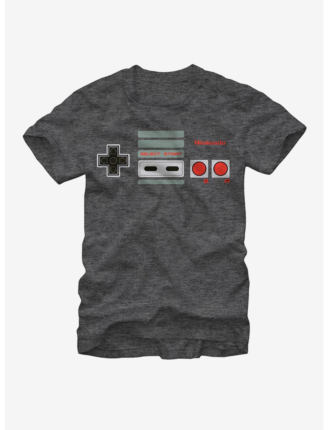 Plus Size Nintendo NES Controller Buttons T-Shirt, CHAR HTR, hi-res