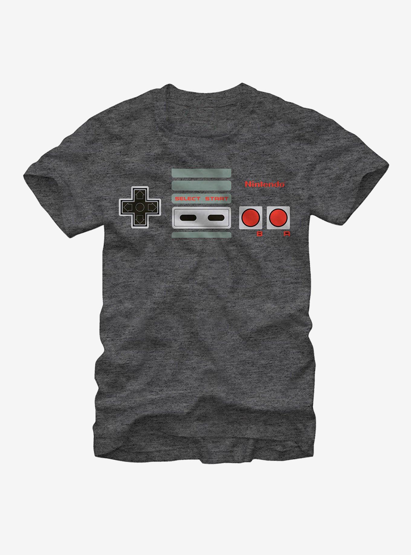 Nintendo NES Controller Buttons T-Shirt, CHAR HTR, hi-res