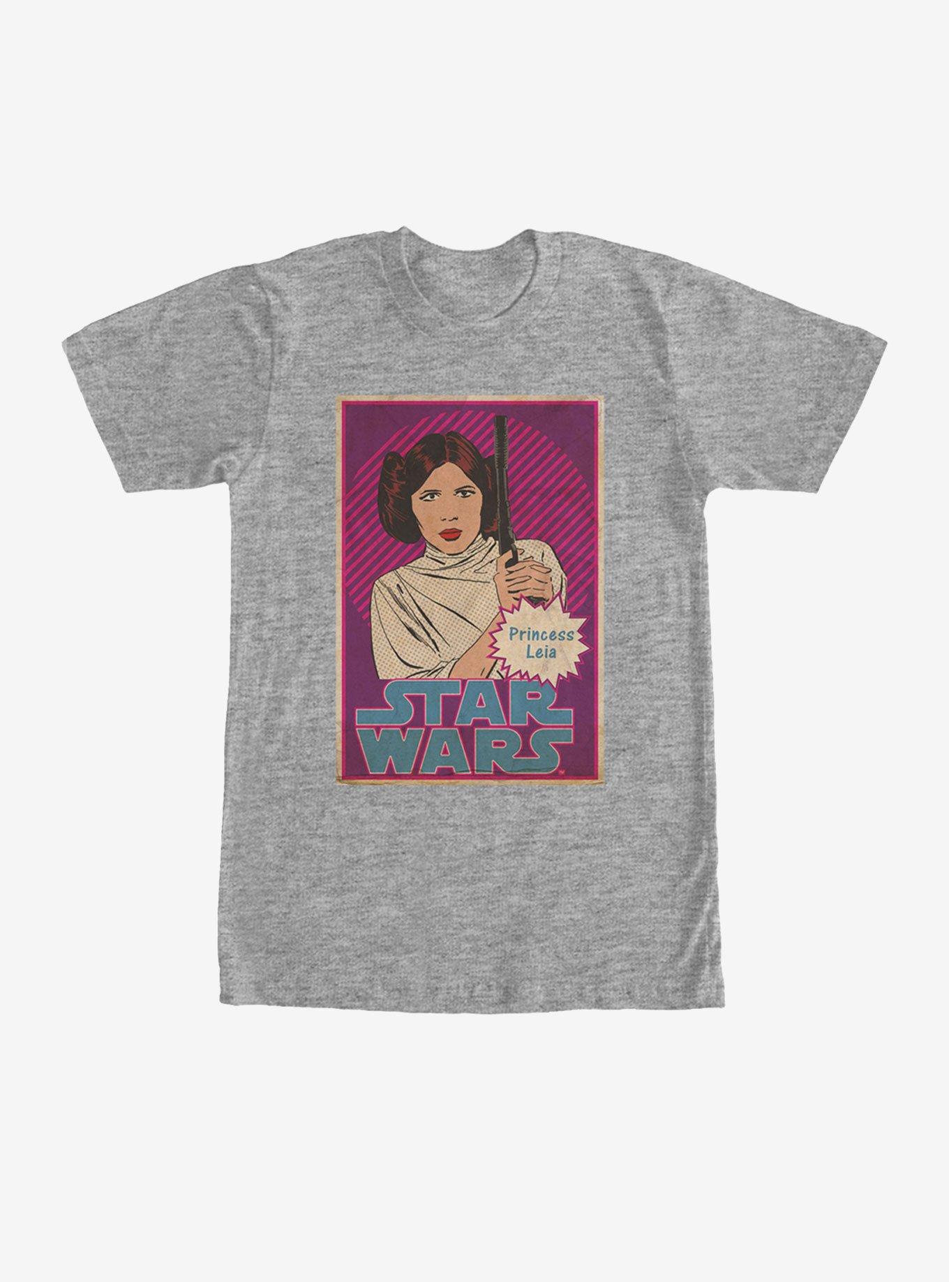 Star Wars Princess Leia Trading Card T-Shirt, ATH HTR, hi-res