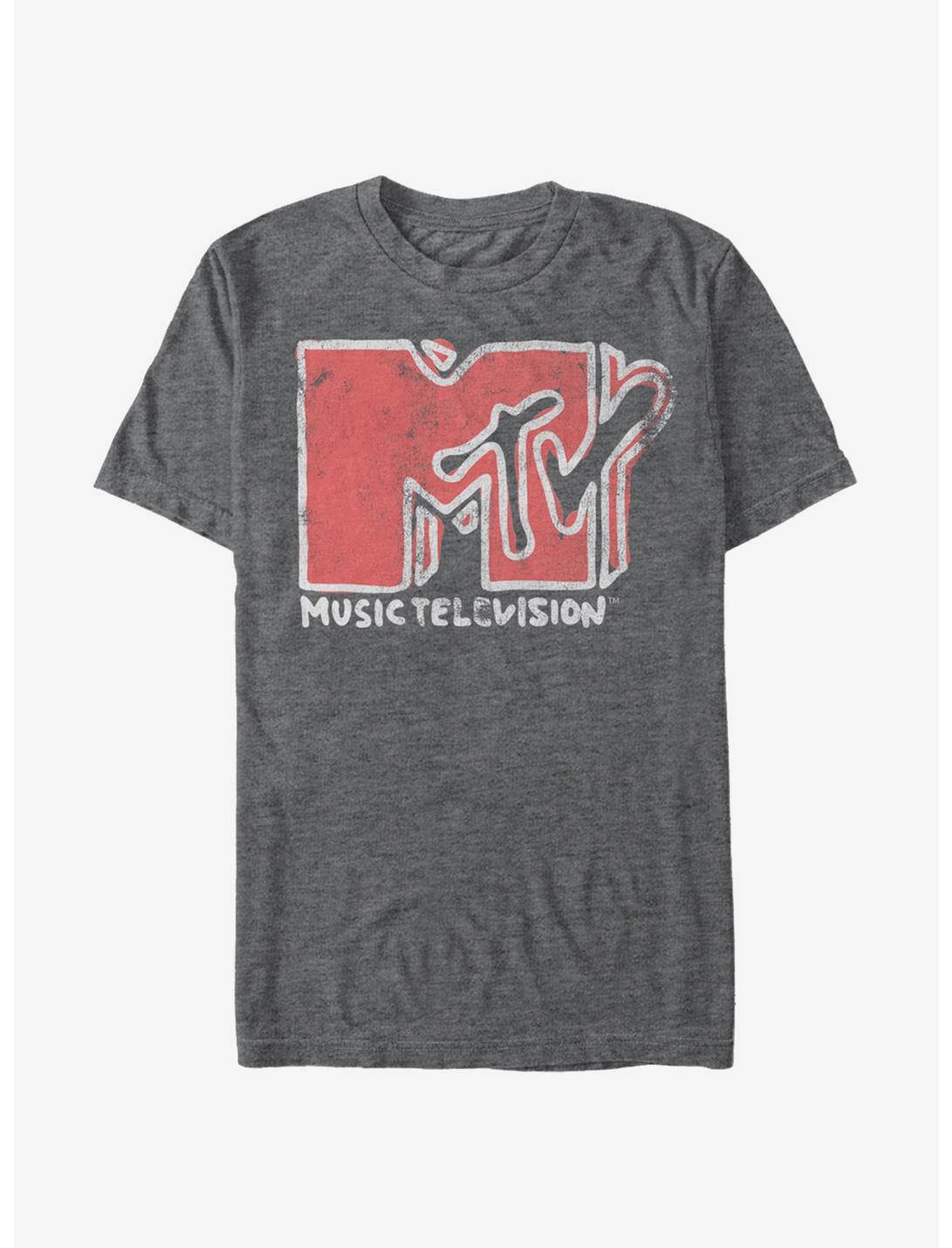 MTV Scribble Logo T-Shirt, CHAR HTR, hi-res