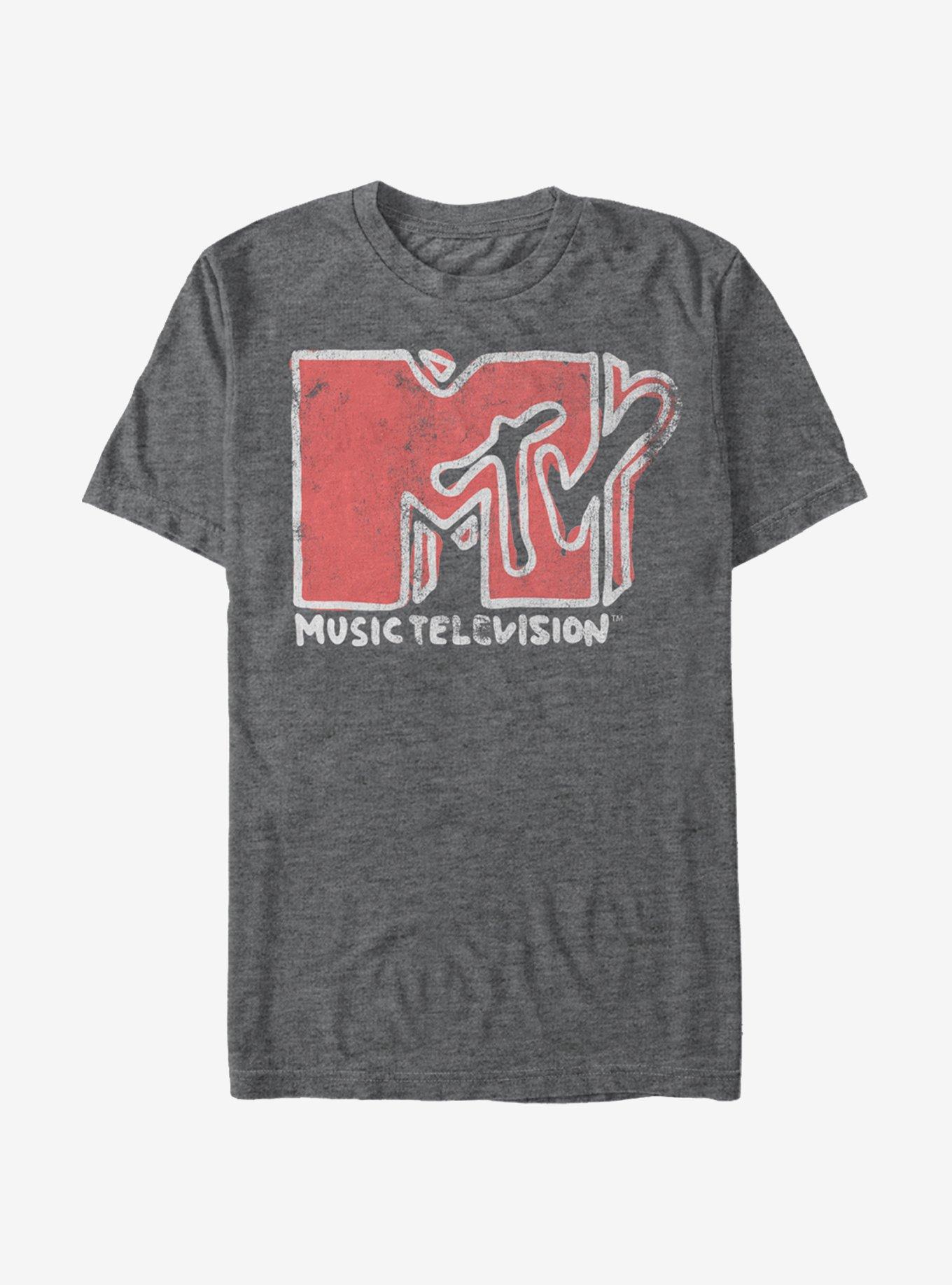 MTV Scribble Logo T-Shirt, CHAR HTR, hi-res