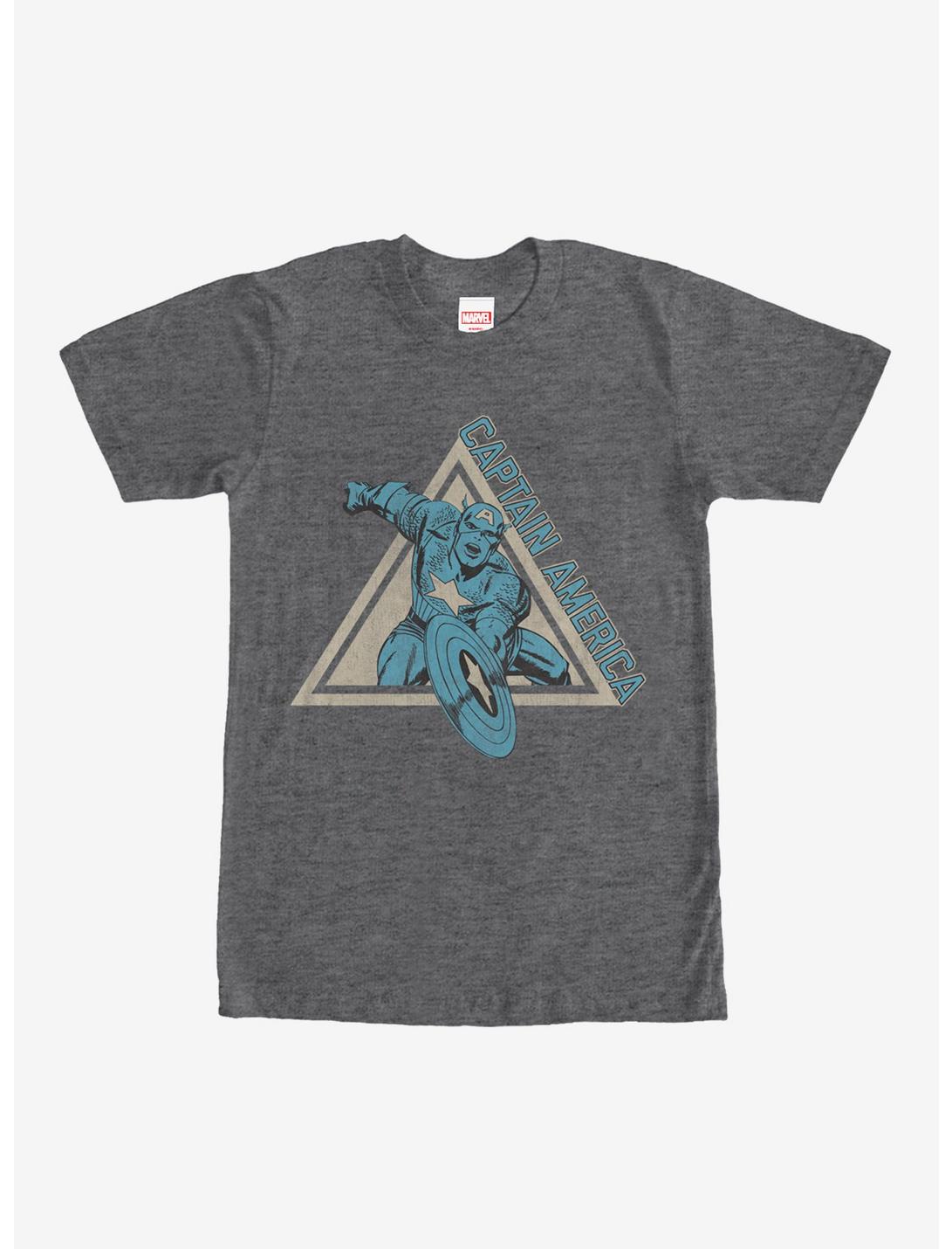 Marvel Triangle Captain America T-Shirt, CHAR HTR, hi-res