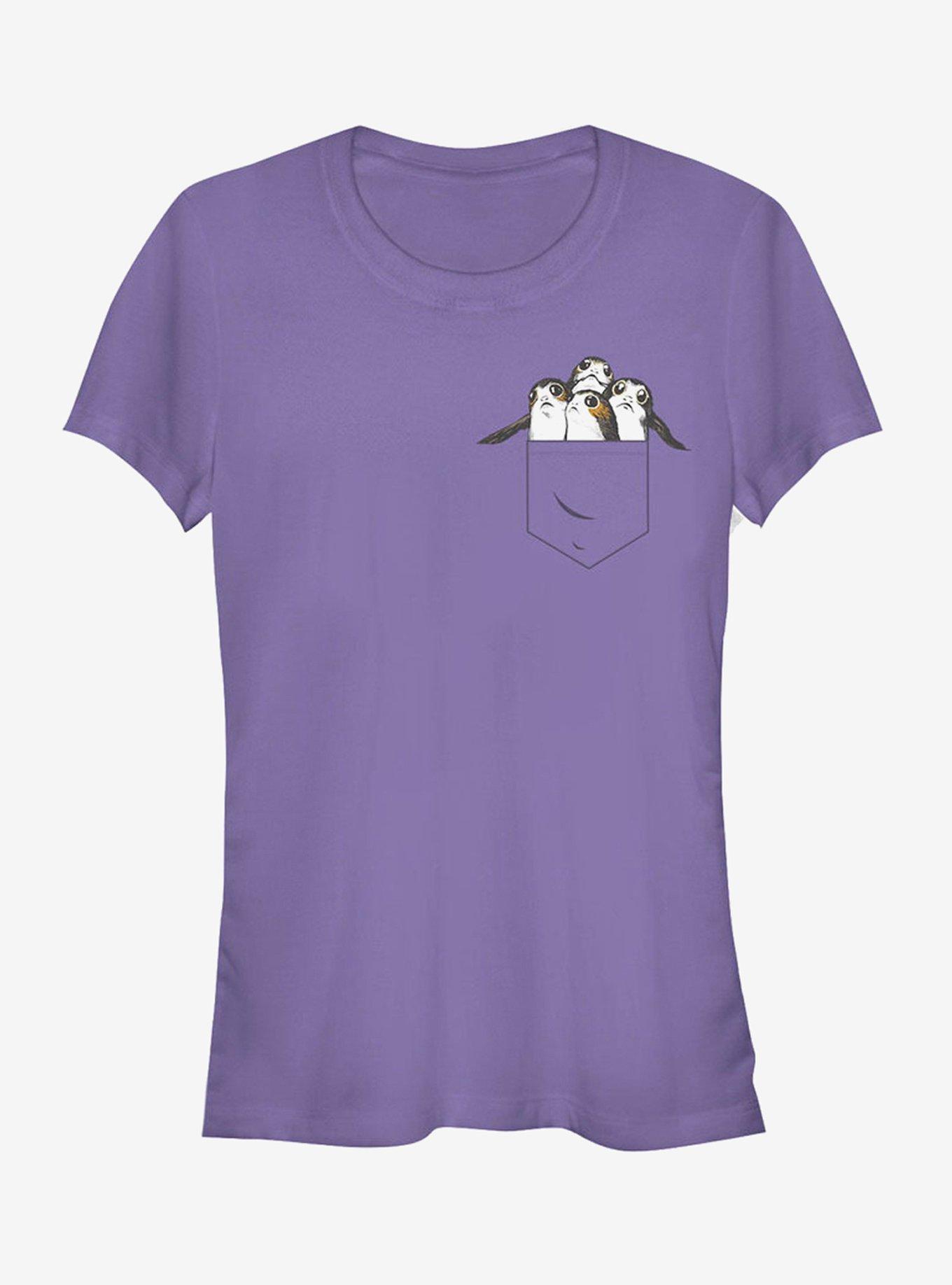 Star Wars Porgs Faux Pocket Girls T-Shirt, PURPLE, hi-res