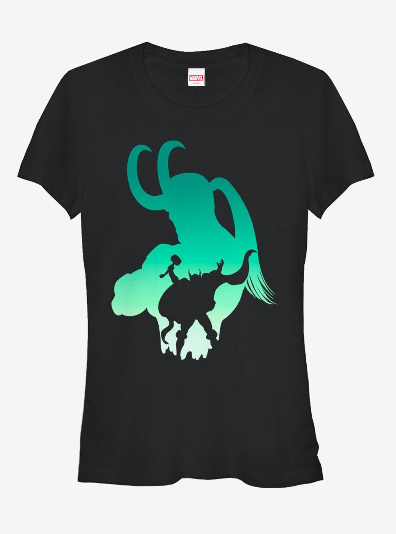 Marvel Thor and Loki Silhouette Girls T-Shirt, BLACK, hi-res