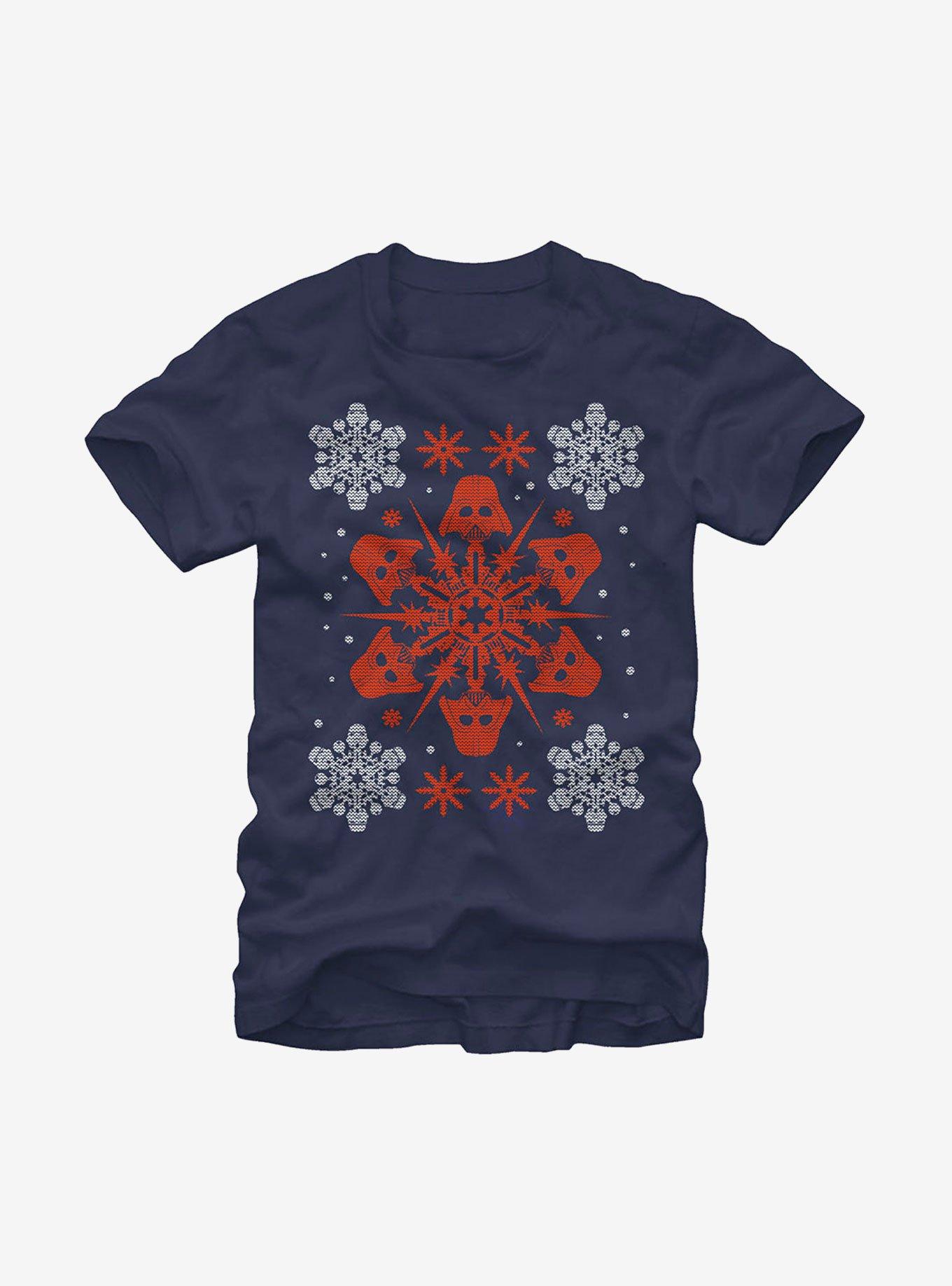 Star Wars Christmas Darth Vader Snowflake T-Shirt, NAVY, hi-res