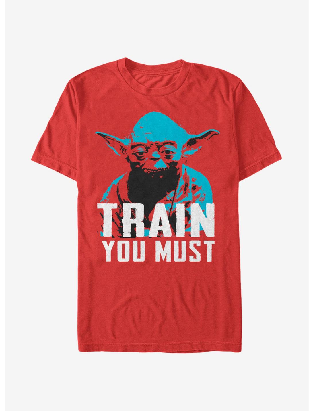 Star Wars Yoda Small You are Train You Must T-Shirt, RED, hi-res