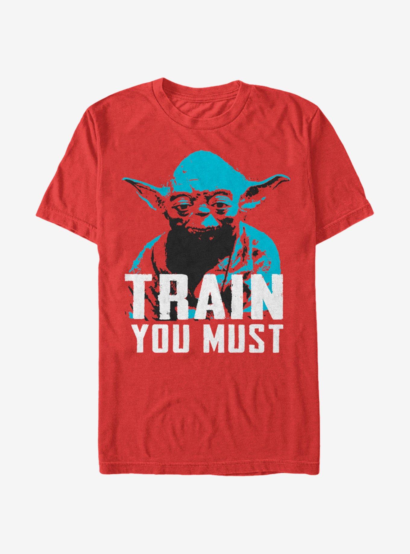 Star Wars Yoda Small You are Train You Must T-Shirt, RED, hi-res