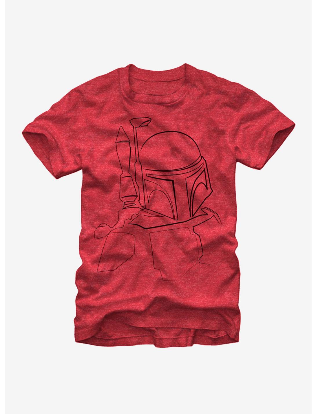 Star Wars Boba Fett Outline T-Shirt, RED HTR, hi-res