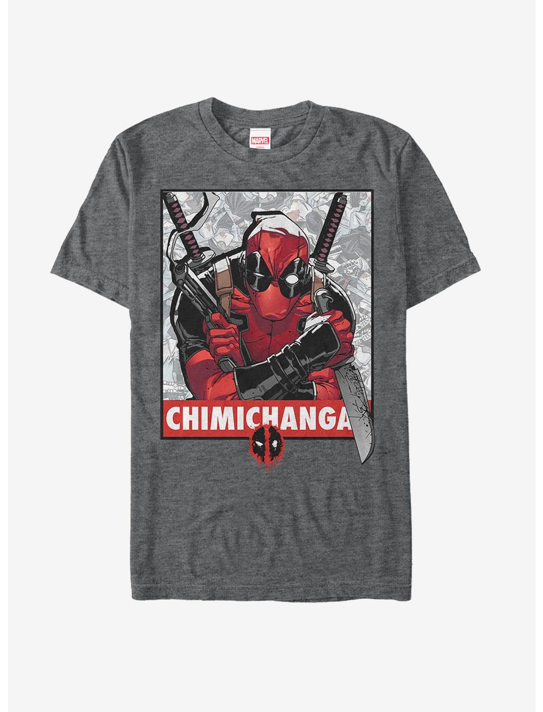 Marvel Deadpool Chimichangas Poster T-Shirt, CHAR HTR, hi-res