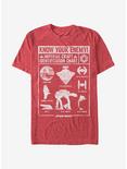 Star Wars Imperial Craft Identification Chart T-Shirt, RED HTR, hi-res