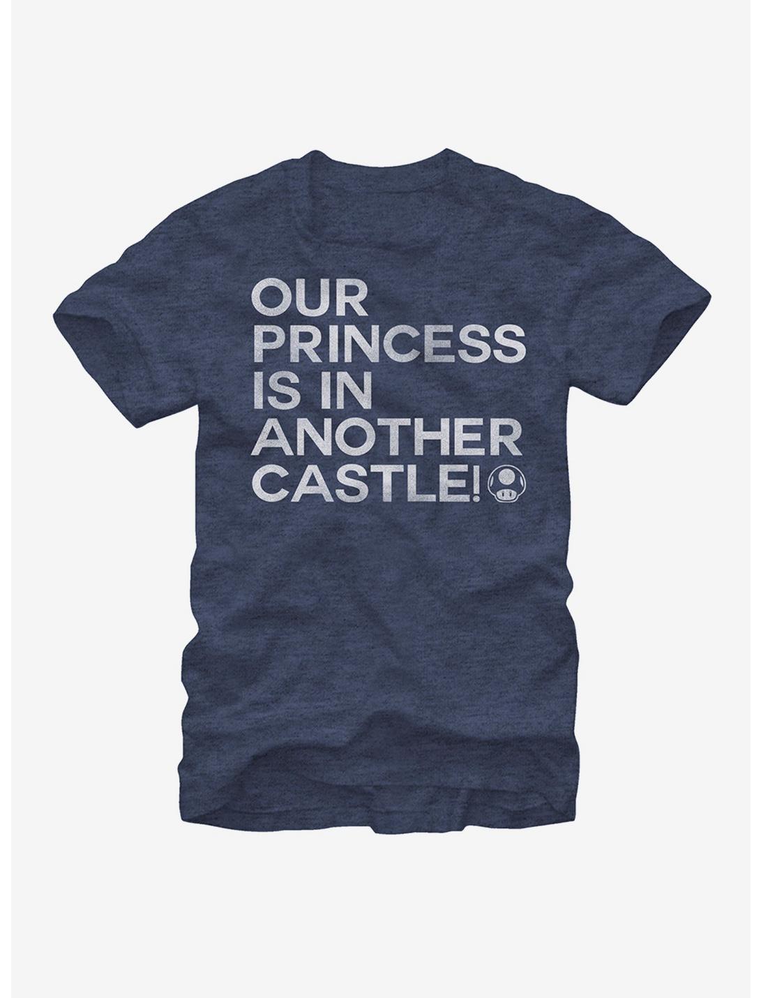 Nintendo Mario Our Princess is in Another Castle T-Shirt, NAVY HTR, hi-res
