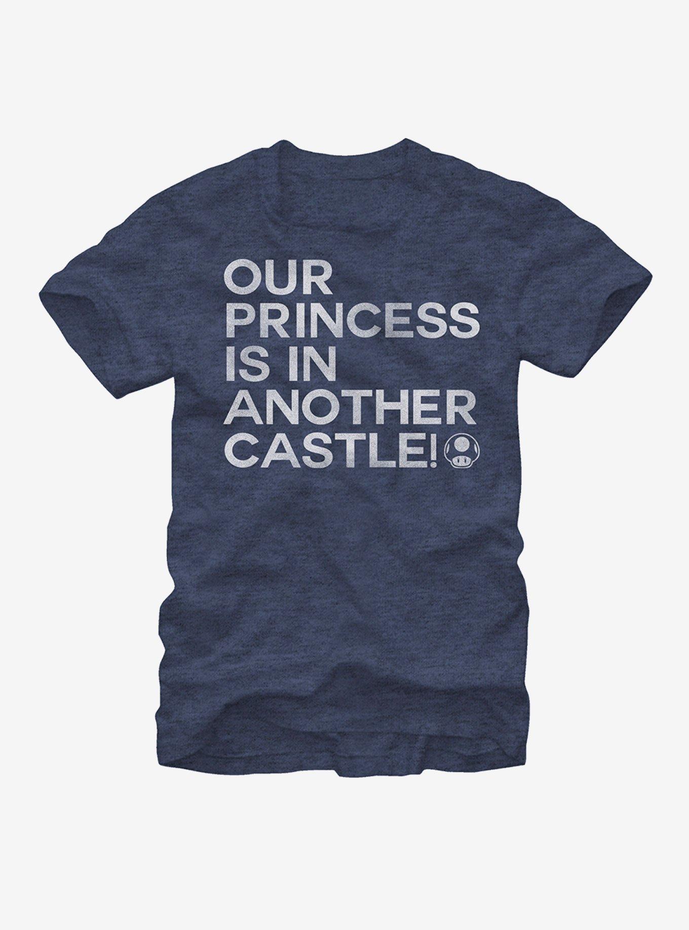 Nintendo Mario Our Princess is in Another Castle T-Shirt, NAVY HTR, hi-res