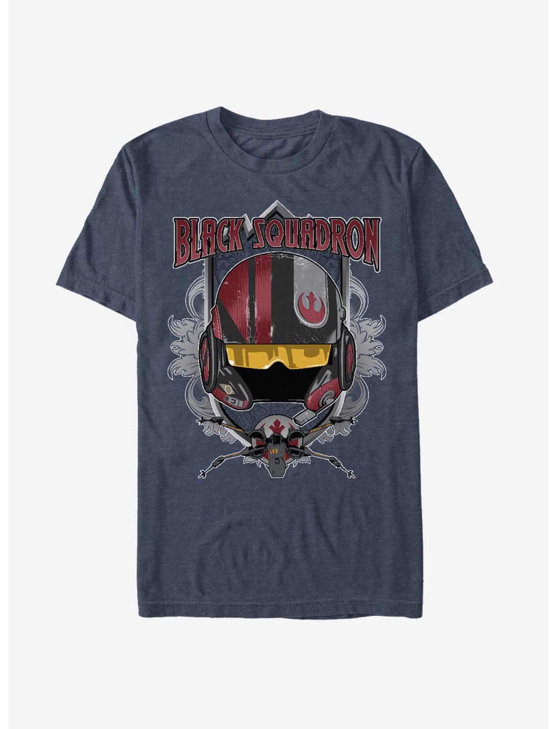 Star Wars Resistance Black Squadron T-Shirt, NAVY HTR, hi-res