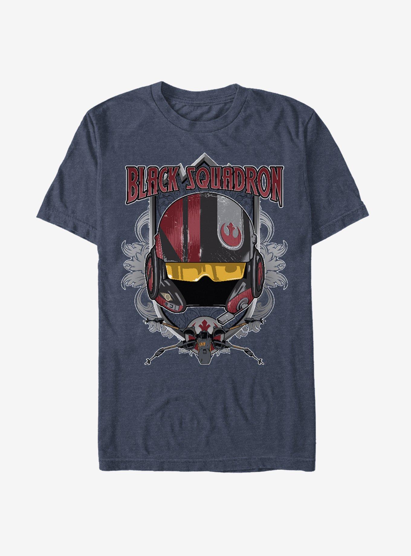 Star Wars Resistance Black Squadron T-Shirt, NAVY HTR, hi-res