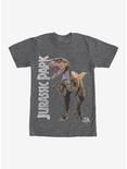 Jurassic Park Velociraptor Logo T-Shirt, CHAR HTR, hi-res