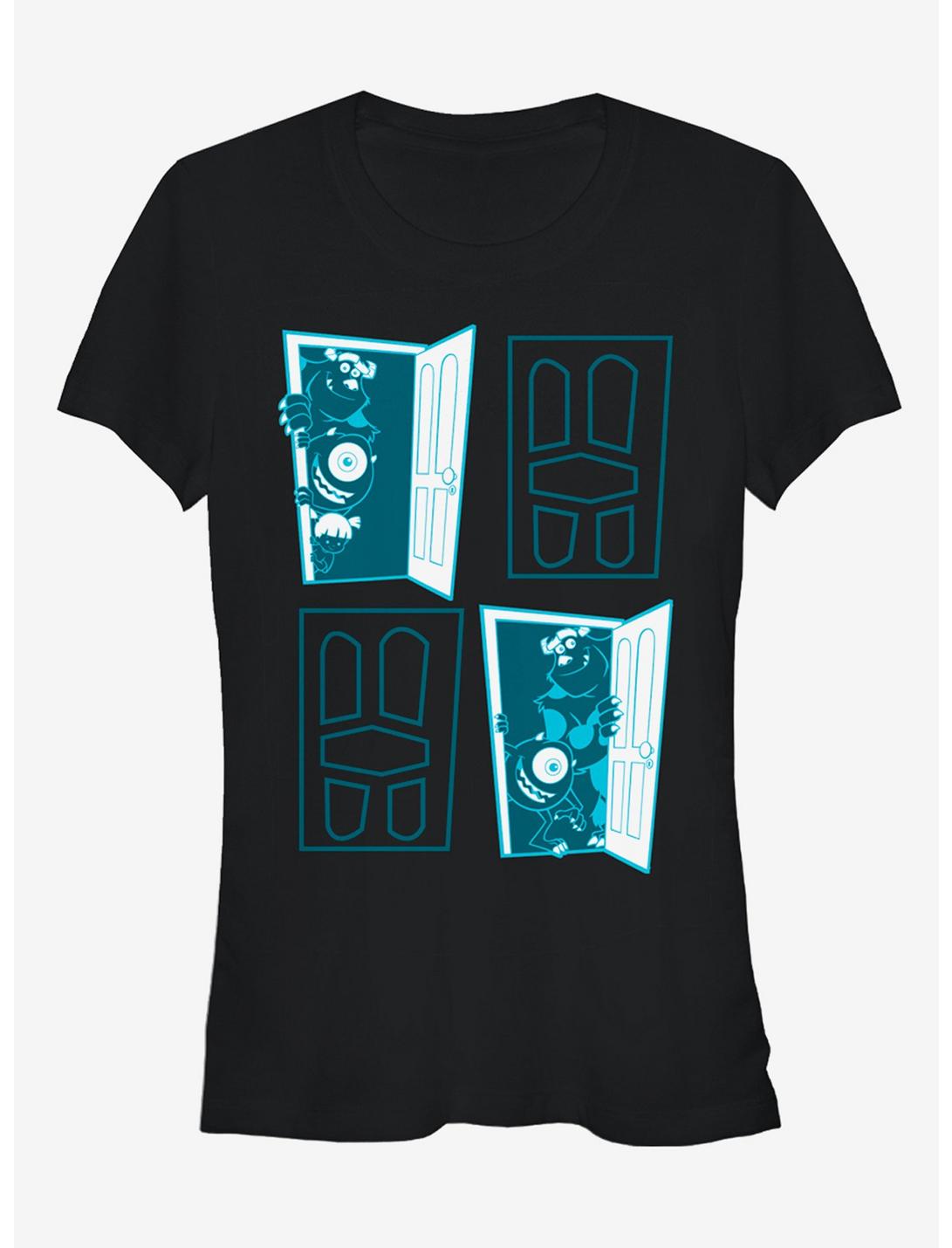 Monsters Inc. Closet Door Portal Girls T-Shirt, BLACK, hi-res
