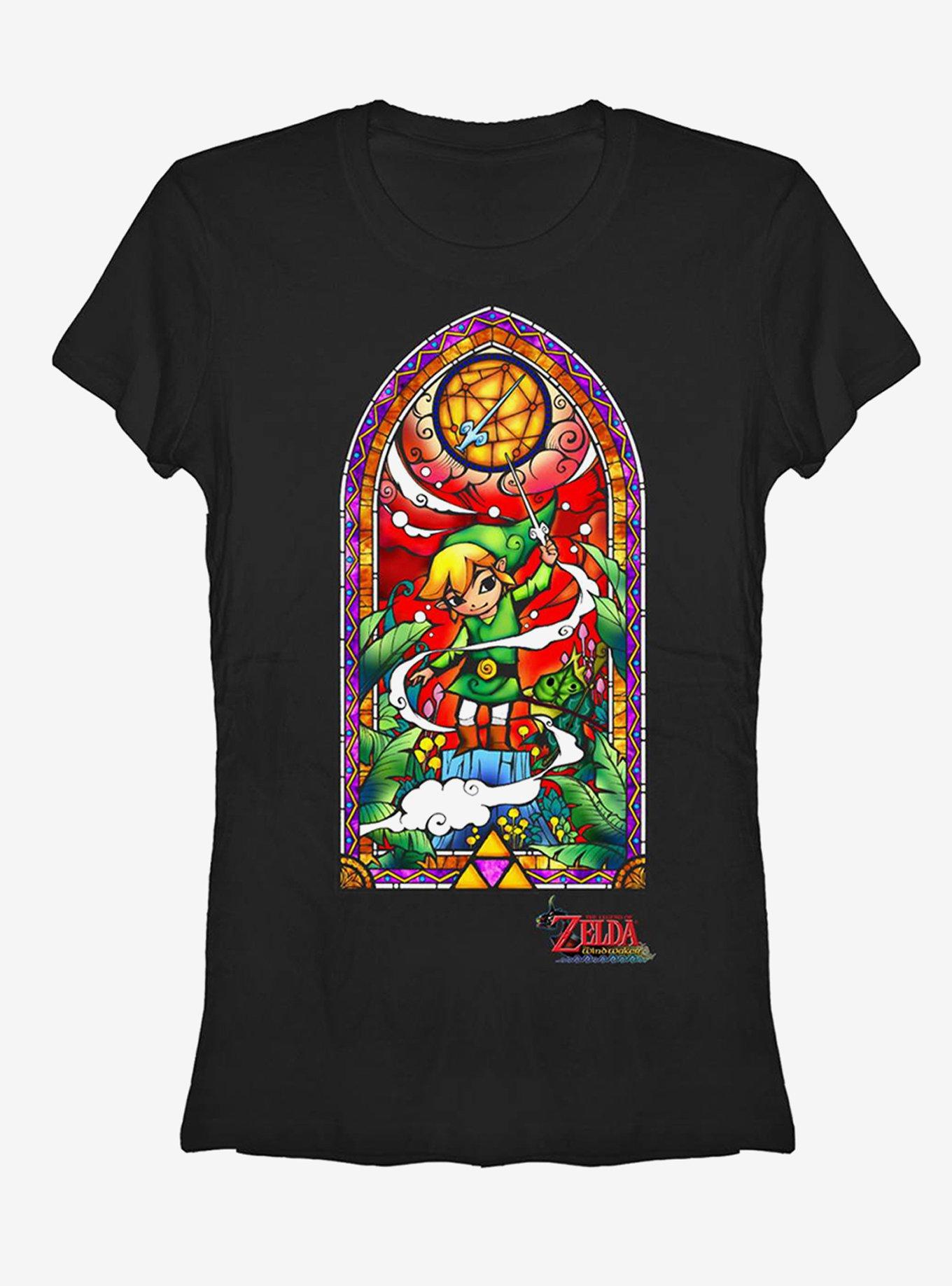 Nintendo Legend of Zelda Wind Waker Window Girls T-Shirt, BLACK, hi-res