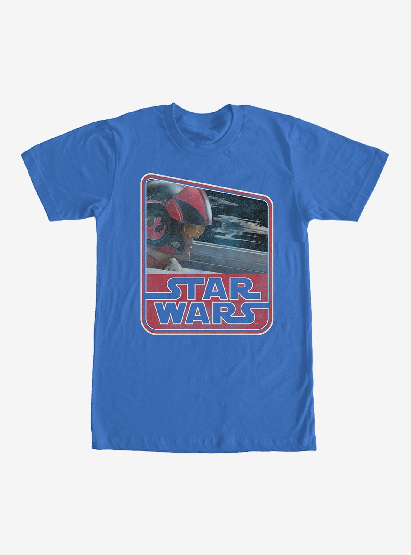 Star Wars Retro Poe Dameron T-Shirt, ROYAL, hi-res