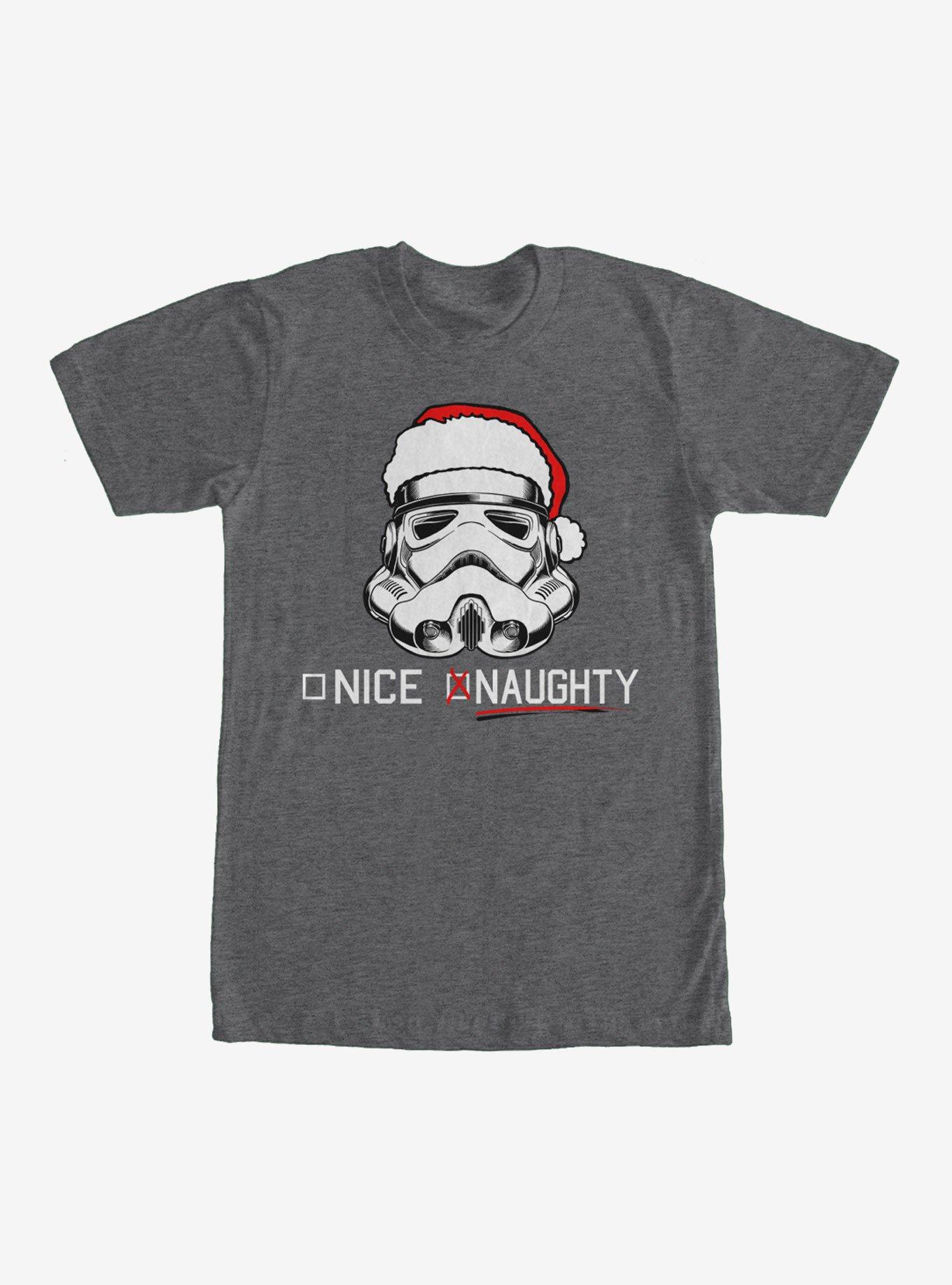 Star Wars Christmas Stormtrooper Naughty List T-Shirt, CHAR HTR, hi-res
