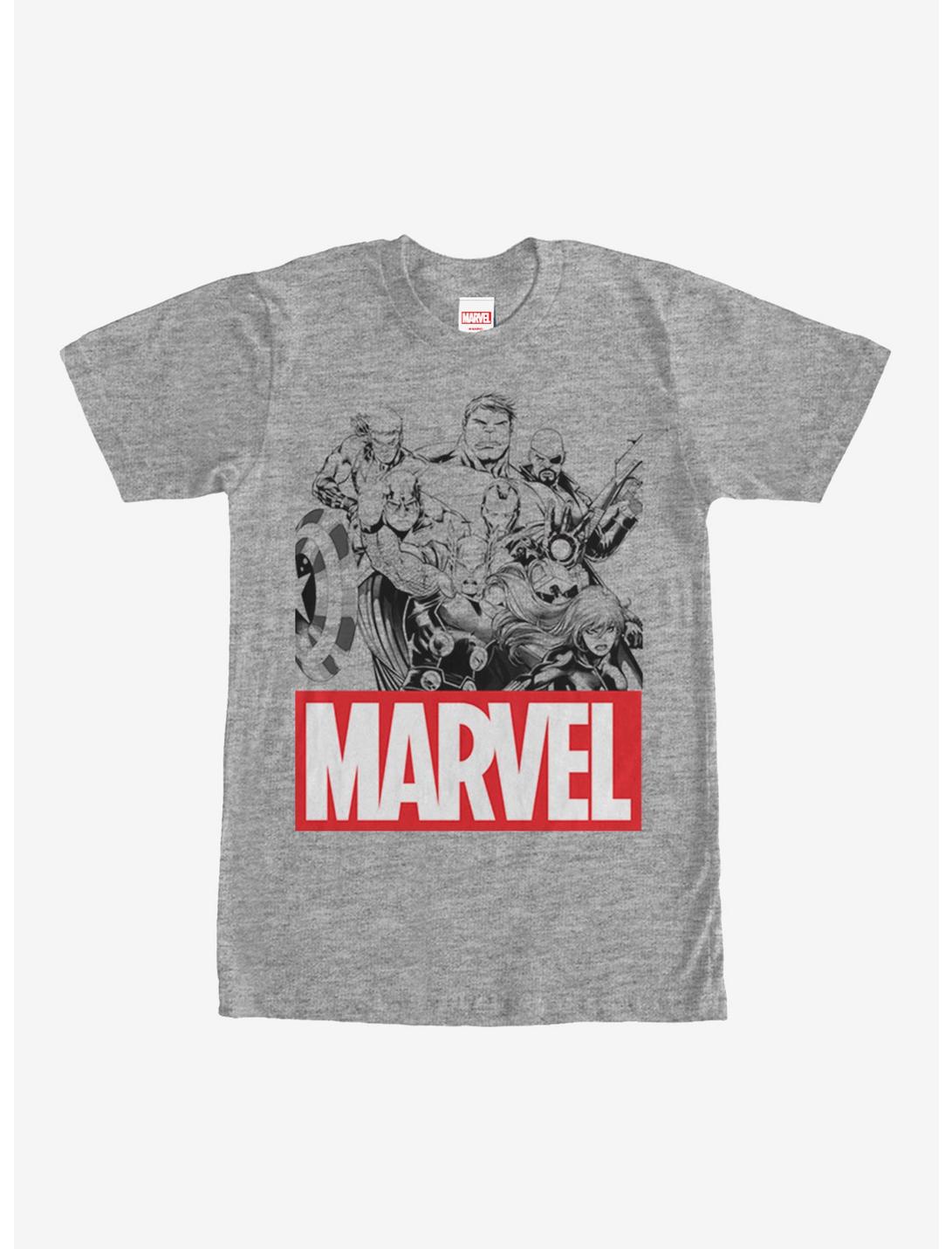 Marvel Heroes Classic Logo T-Shirt, ATH HTR, hi-res