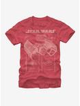 Star Wars TIE Fighter Blueprint T-Shirt, RED HTR, hi-res