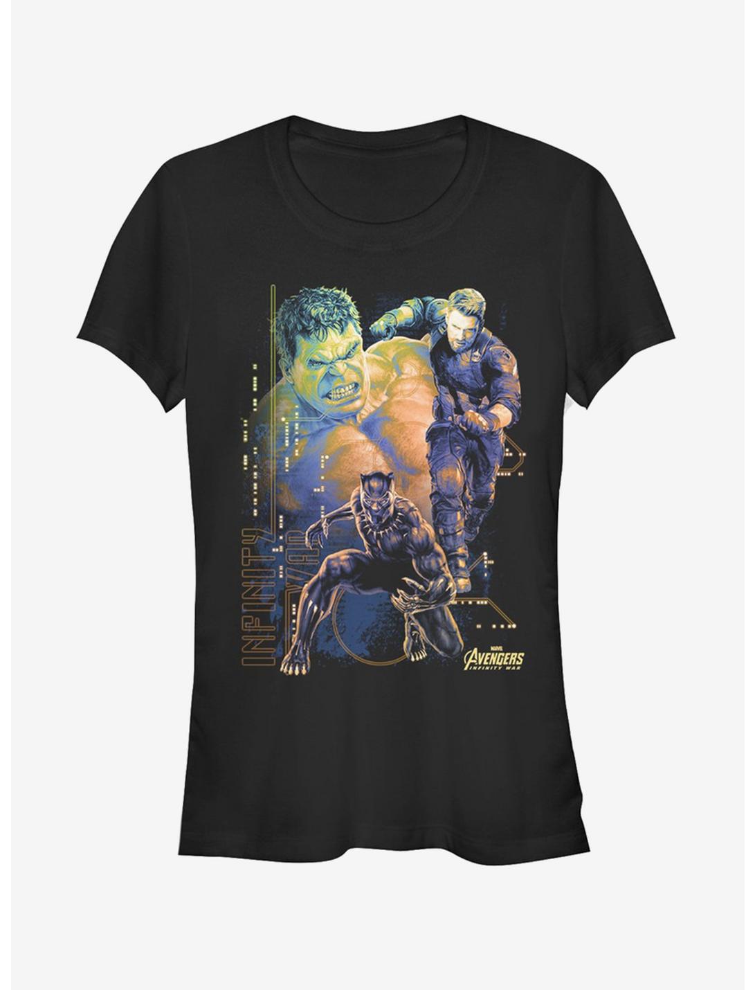 Marvel Avengers: Infinity War Heroes Girls T-Shirt, BLACK, hi-res