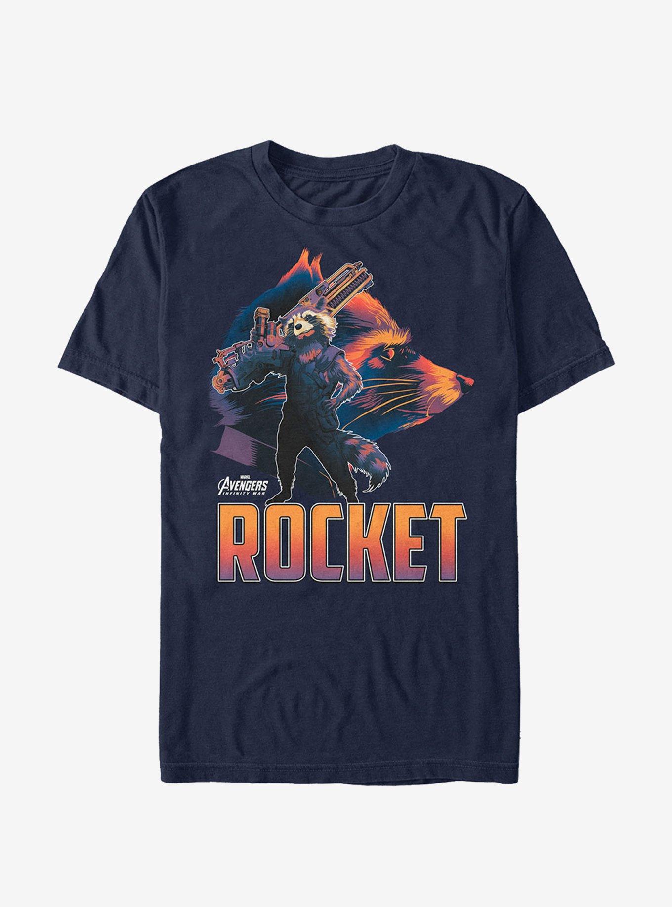 Marvel Avengers: Infinity War Rocket Portrait T-Shirt, NAVY, hi-res