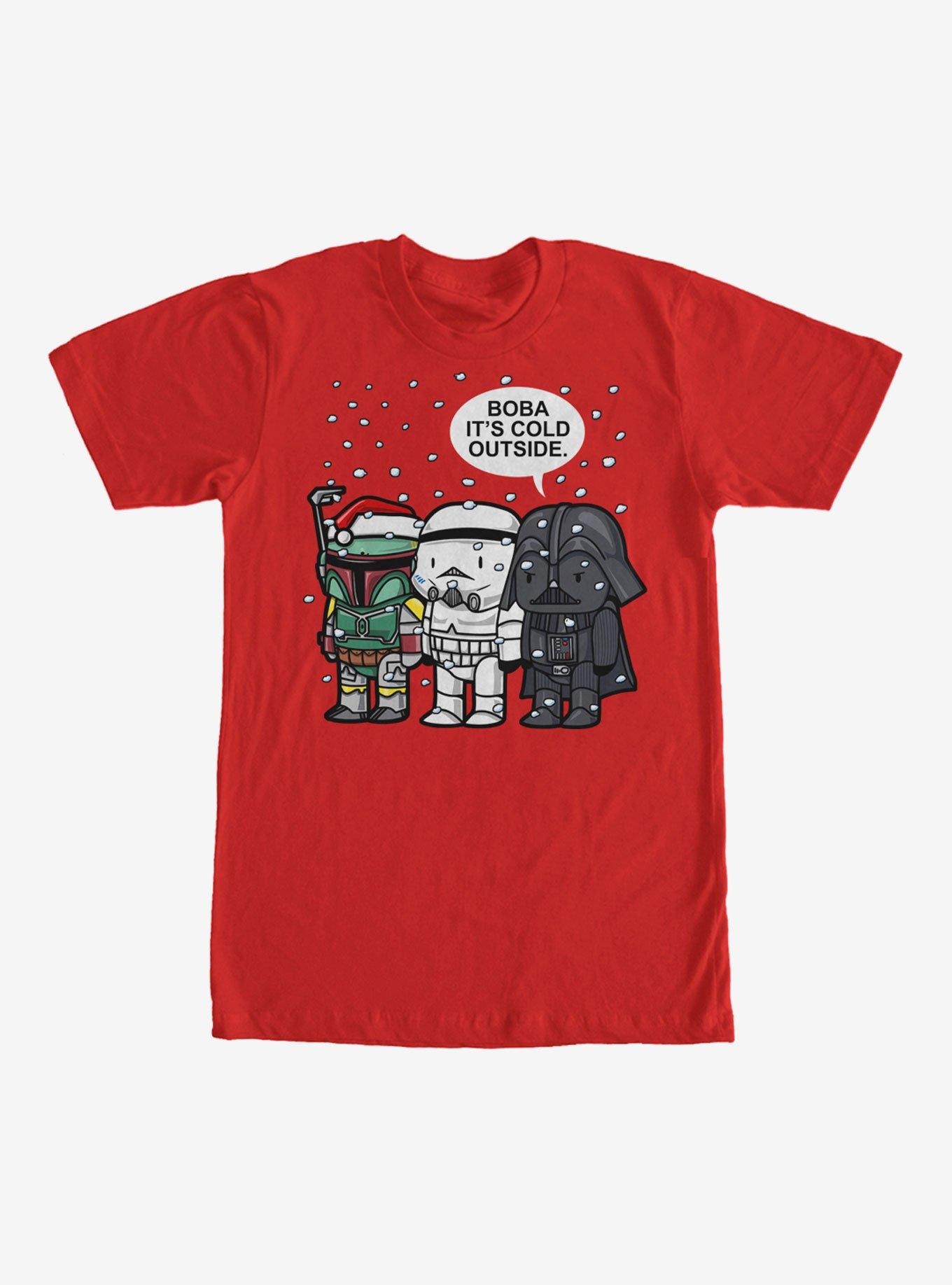 Star Wars Christmas Boba It's Cold Outside T-Shirt, RED, hi-res